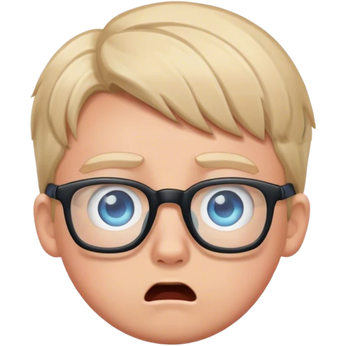 scared blonde boy with blue eyes and glasses emoji