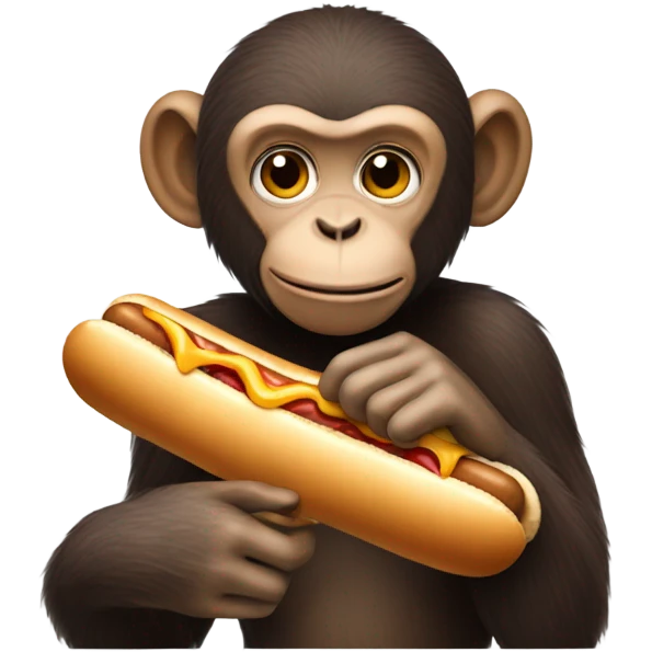 Monkey eating hotdog emoji