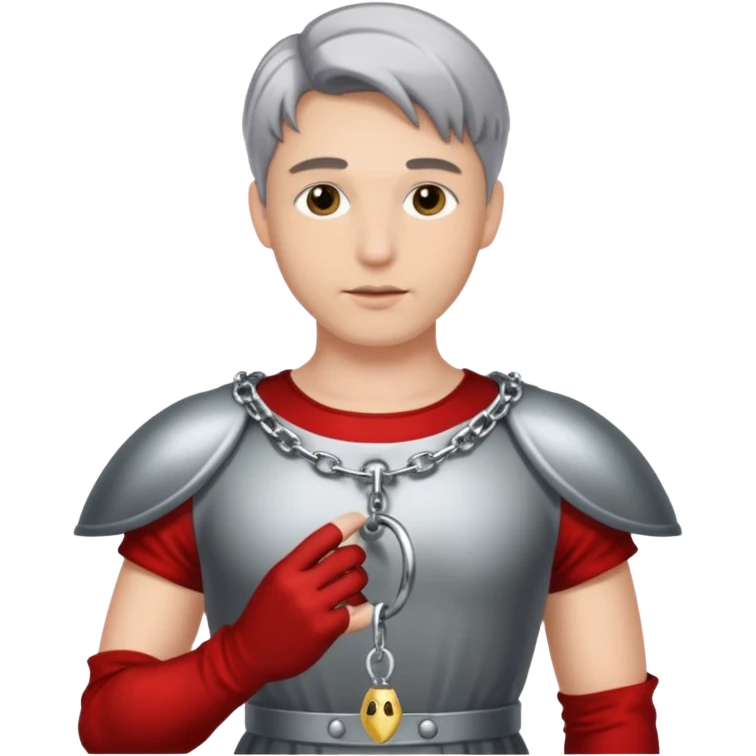 Submissive man wearing feminine clothes and chastity cage emoji