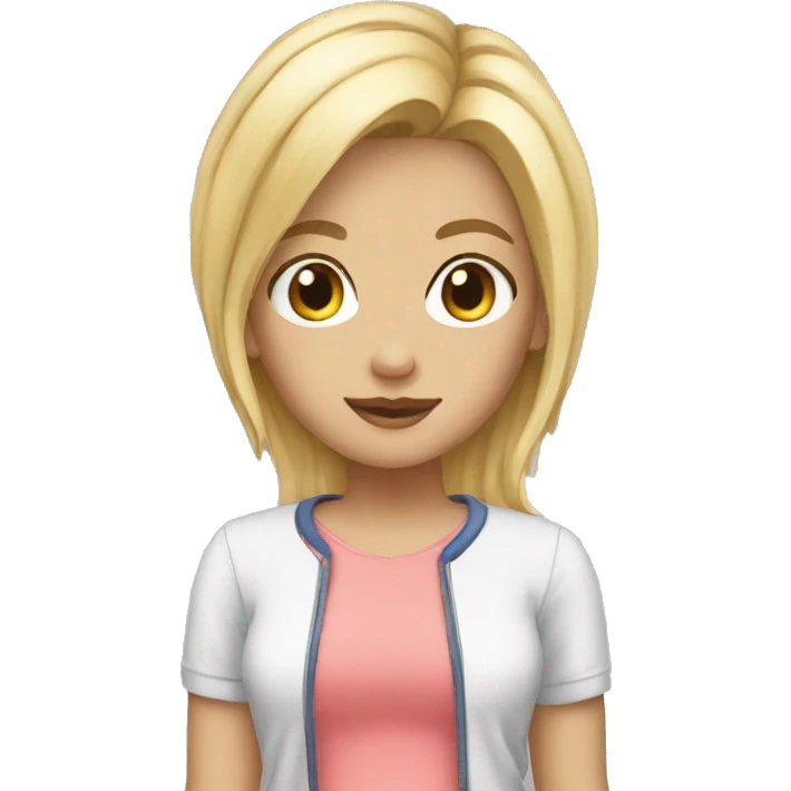 girl blonde hair and short shorts emoji