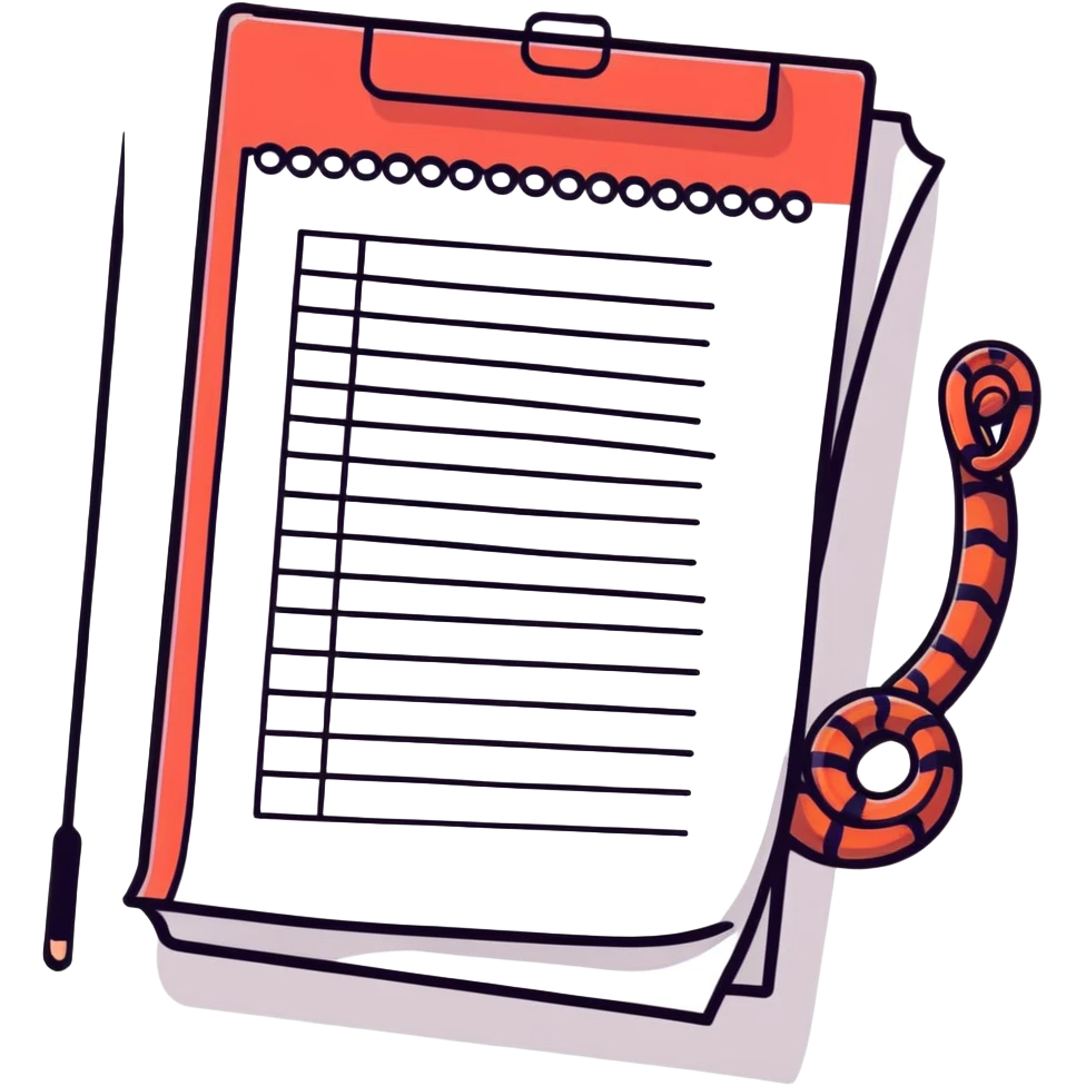 long curling to-do list paper looping up and down like a snake with tiny checkboxes fading into distance emoji