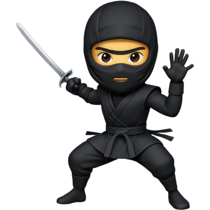 Black Ninja emoji with MB written on it emoji