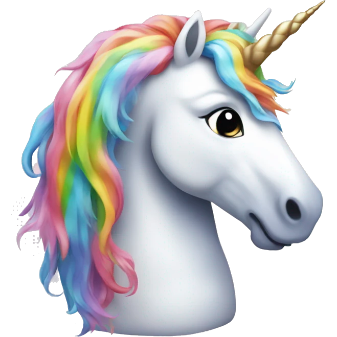 Unicorn on a rainbow emoji