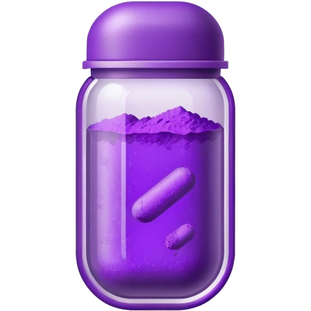 clear capsule filled with purple powder emoji