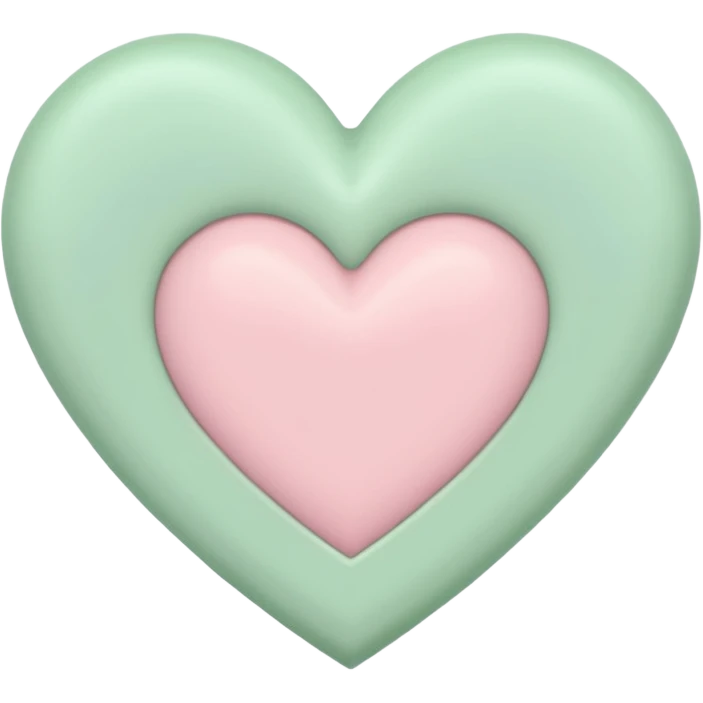 A half pastel green half pastel pink heart emoji
