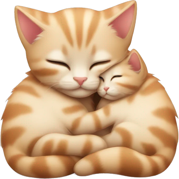 small kittens snuggeling in love emoji
