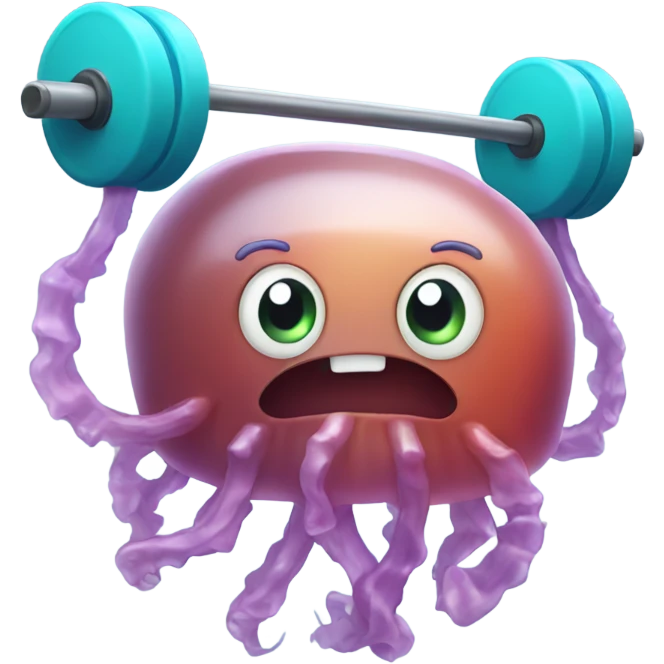 Jellyfish doing weights emoji
