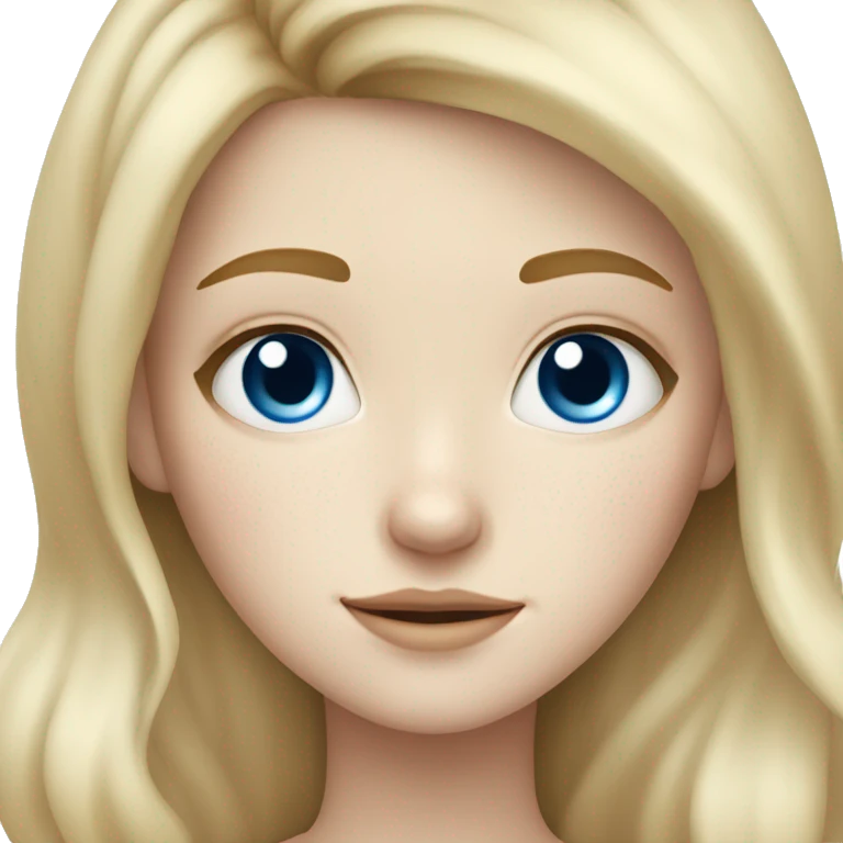 Pale skinned girl with blonde highlights and a little freckles and blue eyes  emoji