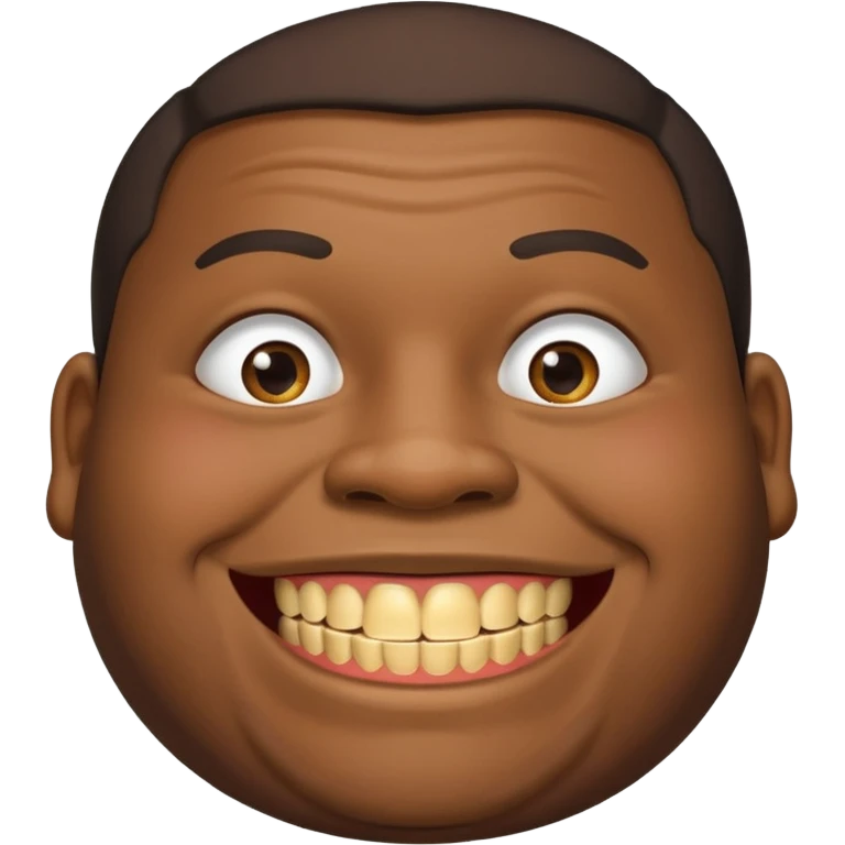 Fat black man missing half of front tooth emoji