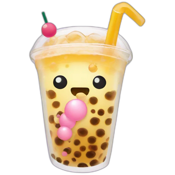 Bass with bubble tea bubbles emoji