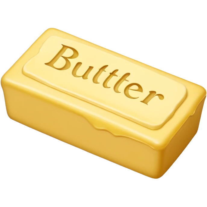 Create an image with butter and text that says butter  emoji