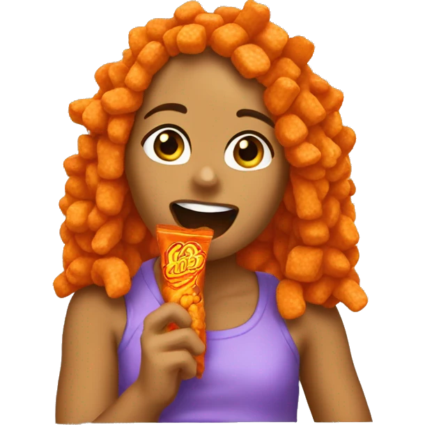 Chelsie eating cheetos  emoji