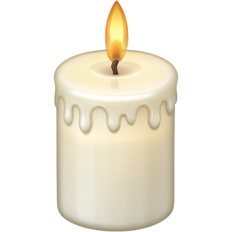 white candle with a gentle glow emoji