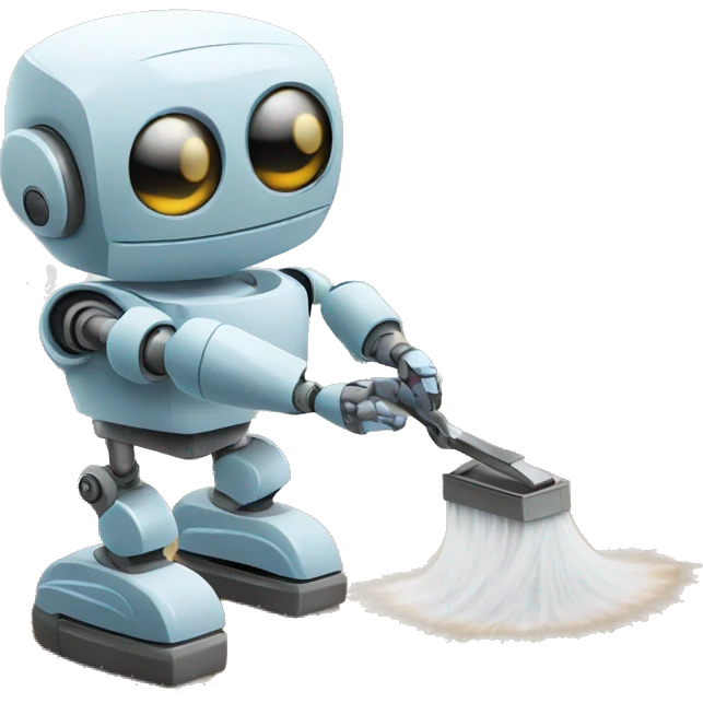A robot doing household chores emoji