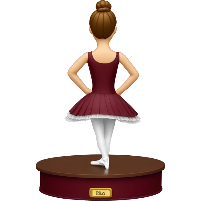 burgundy music box with white ballerina standing back emoji