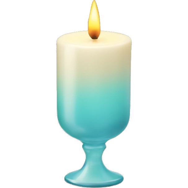 Candle in a powder-colored glass emoji