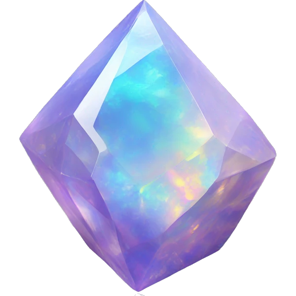 Iridescent opal crystal emoji