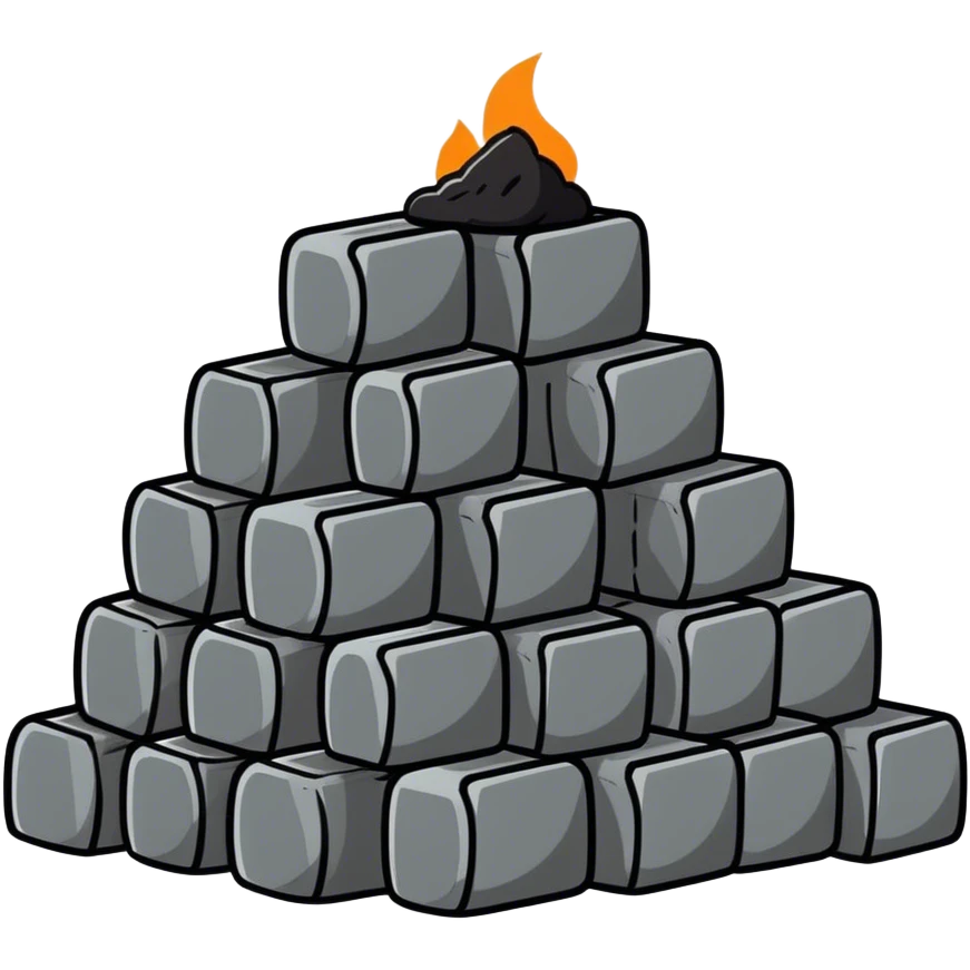 Pile of coal briquettes, solid fuel emoji