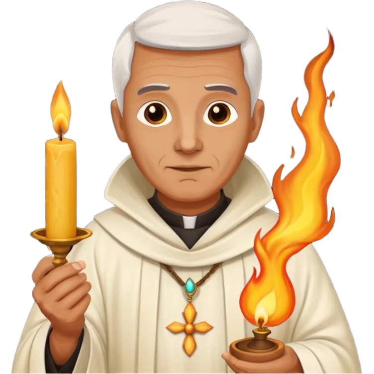 Ancient  mpriests with candle  emoji