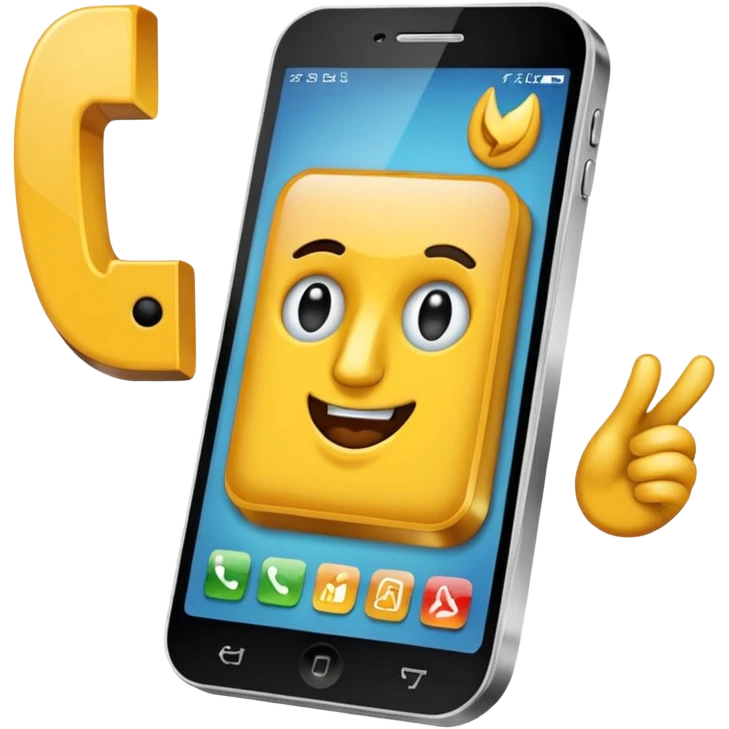 celular con llamada que diga "cliente 1" emoji