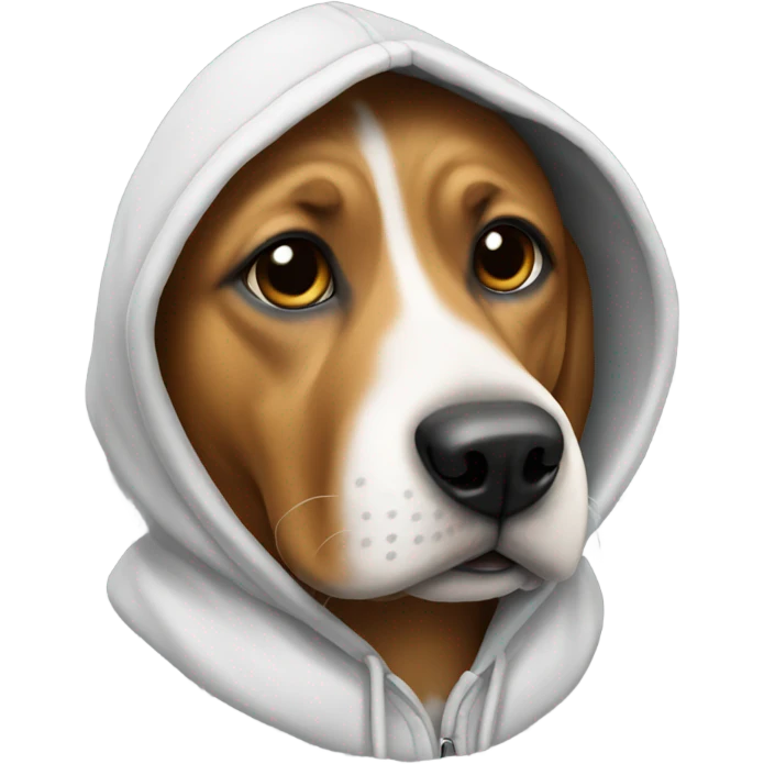 Dog wearing hoodie emoji
