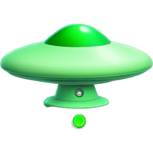 Flying saucer with a green check mark on it emoji