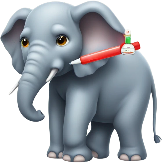 Elephant sick with a thermometer  emoji
