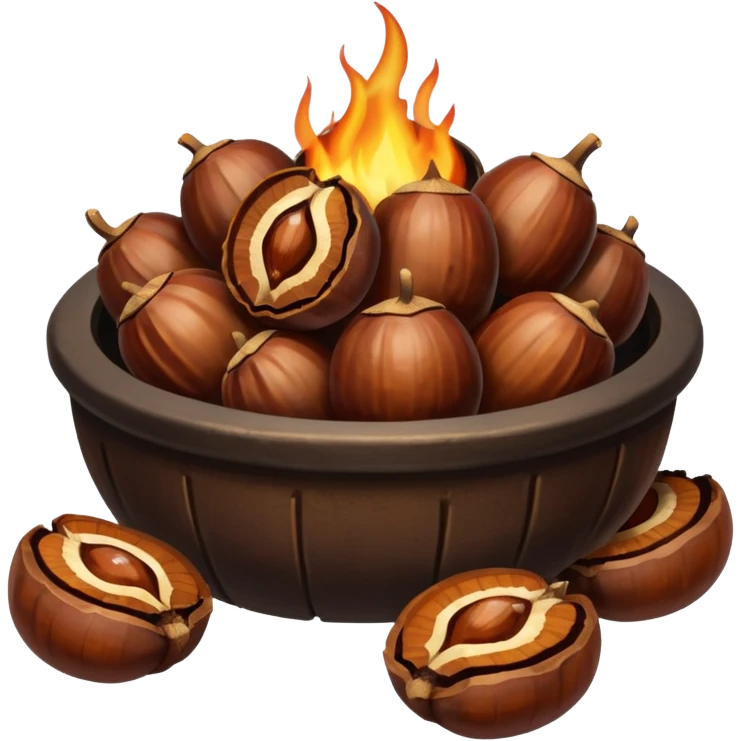 chestnuts roasting on an open fire emoji