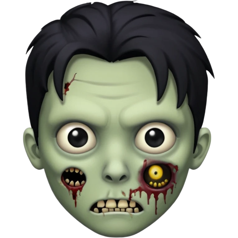 🧟‍♂️ with black scene hair and a little more human looking emoji