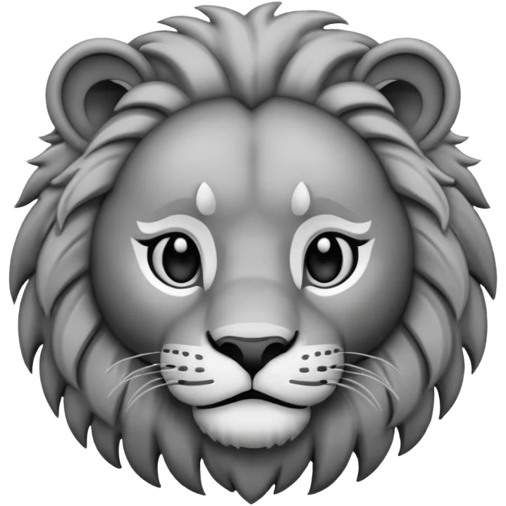 A face of lion roraing in black and white emoji emoji