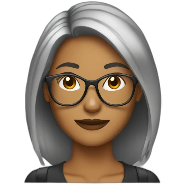 Woman middle hair with highkights and glasses emoji