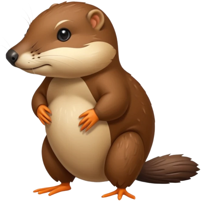 Haz un ornitorrinco es como cuerpo de nutria tiene pico cola de castor y patas de pato emoji