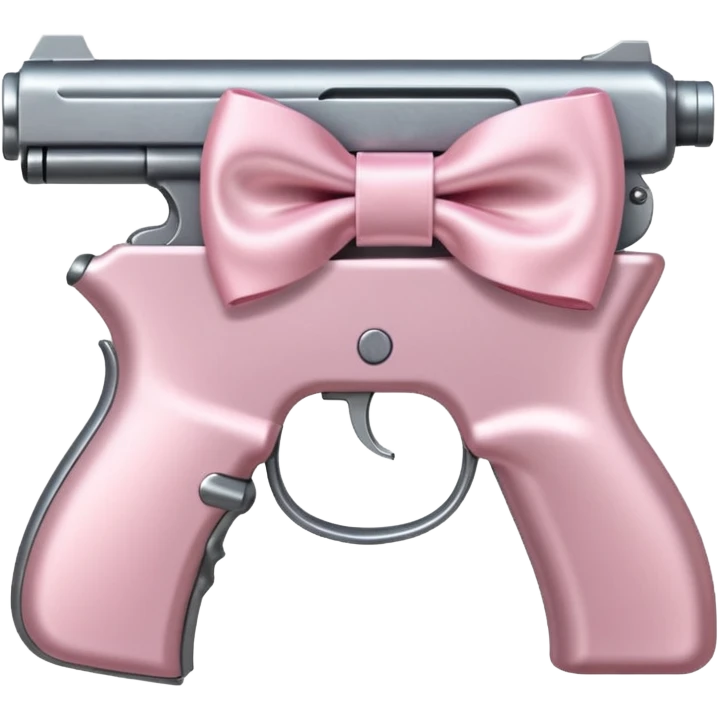 pale pink gun, pale pink bow emoji