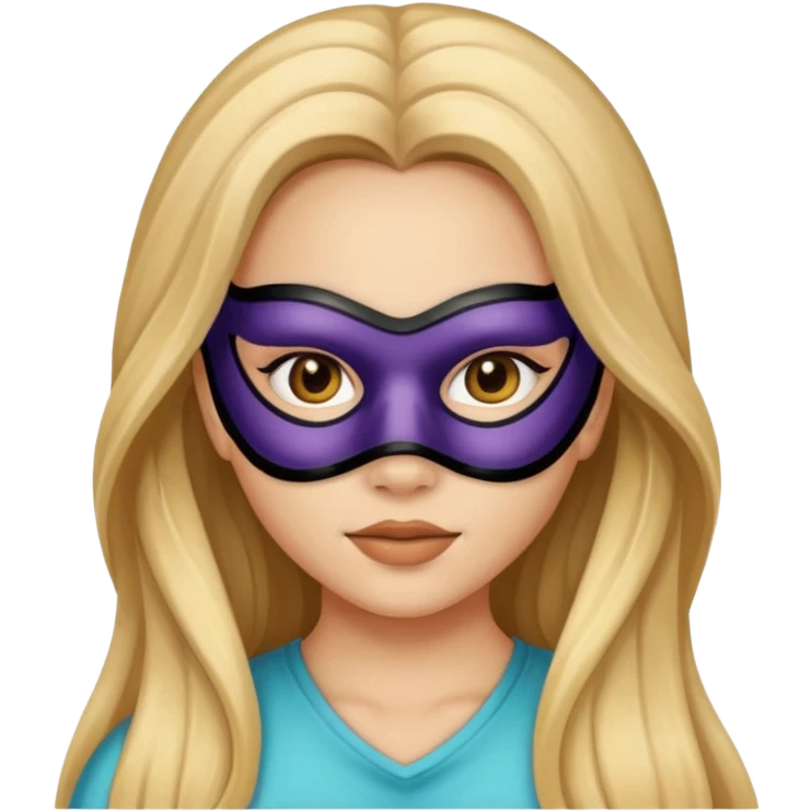 بنت تضع قناعا و شعرها طويل  emoji