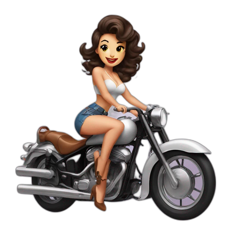 pin up brune moto emoji