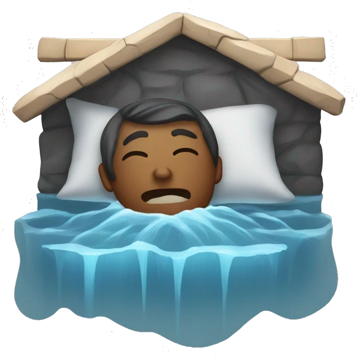 water flowing out from a sleeping out man emoji