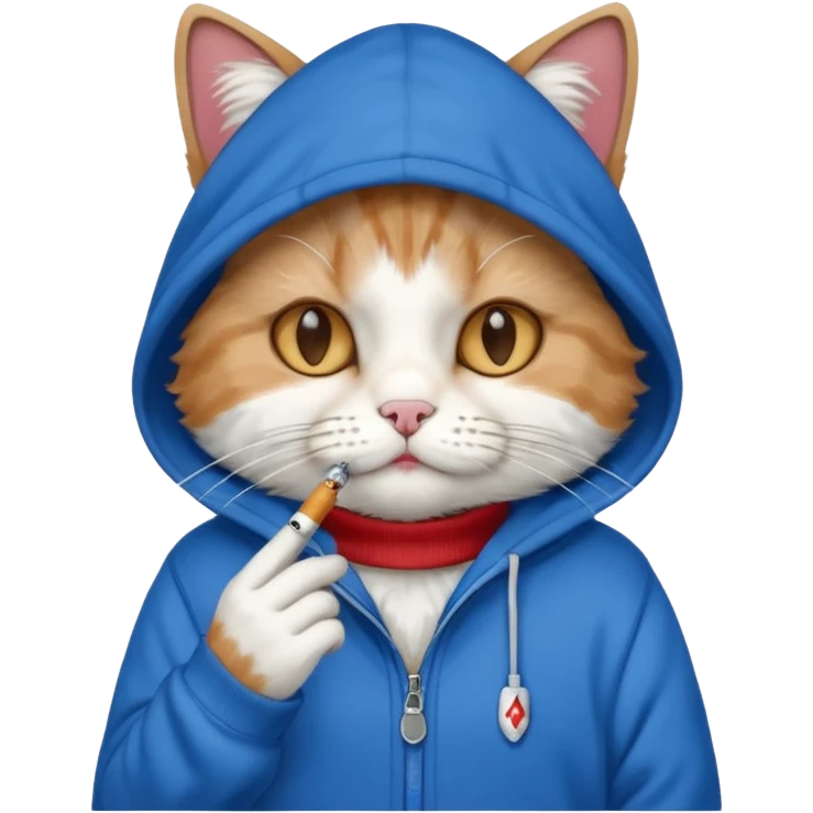 Cat with hoody and smoking  emoji