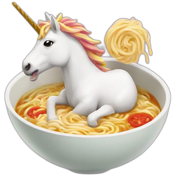 Ramen eating unicorn emoji