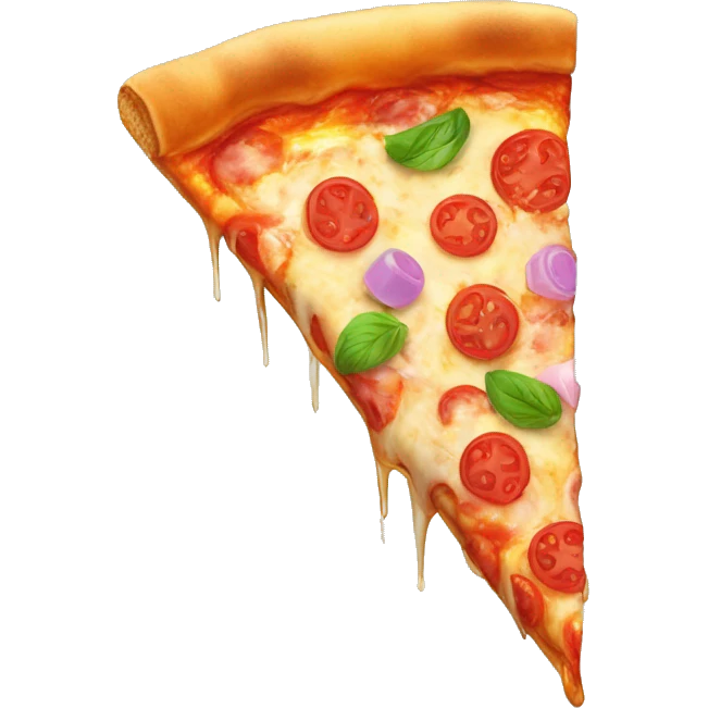 Pizza slice with sweets as toppinga emoji