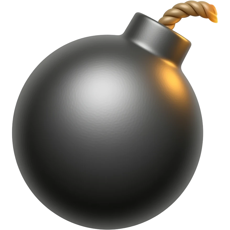 a bomb with a lit fuse emoji