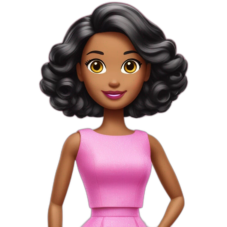 Новорожденная девочка в розовом платье в стиле barbie emoji