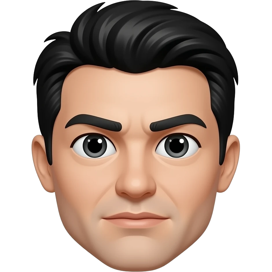 Ugly person with black hair emoji