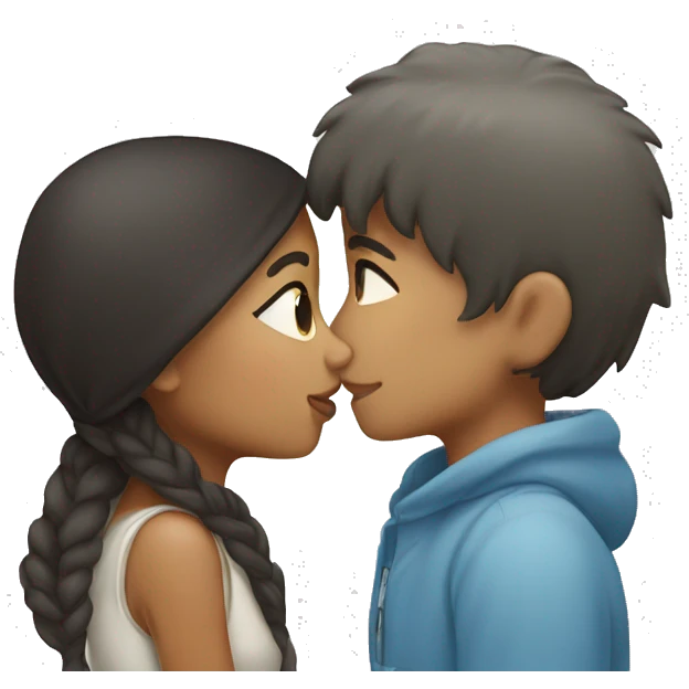 white boy and filipino girl eskimo kissing emoji