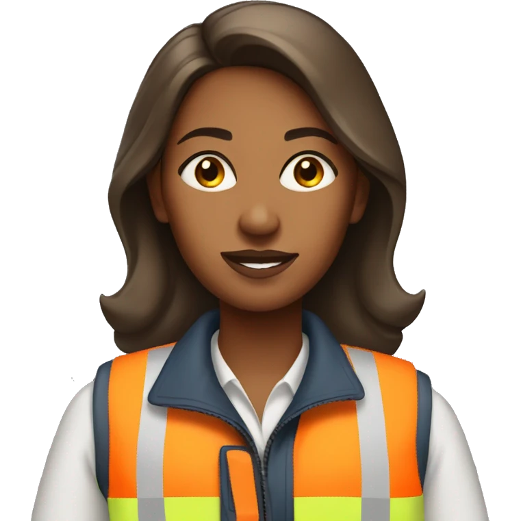 brown skinned woman in a safety vest emoji