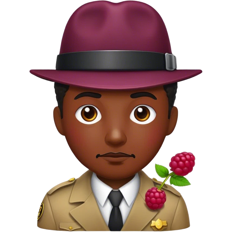 A raspberry which is like detective emoji