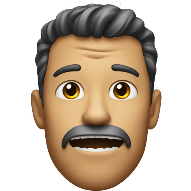 Emoji with incredible sharp jawline and a finger in the shising position emoji