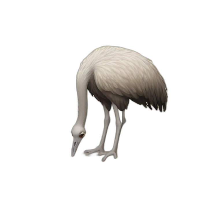Ostrich burying its head in the sand emoji