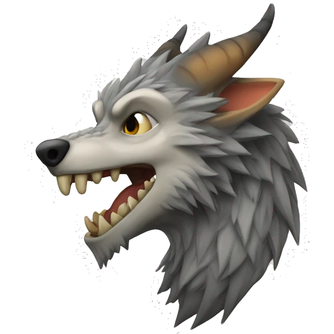 Loup mélange dragon emoji
