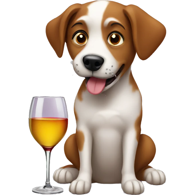 Dog drinking wine  emoji