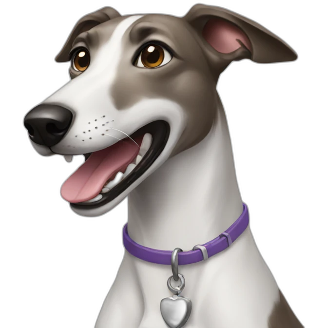 Greyhound smiling emoji